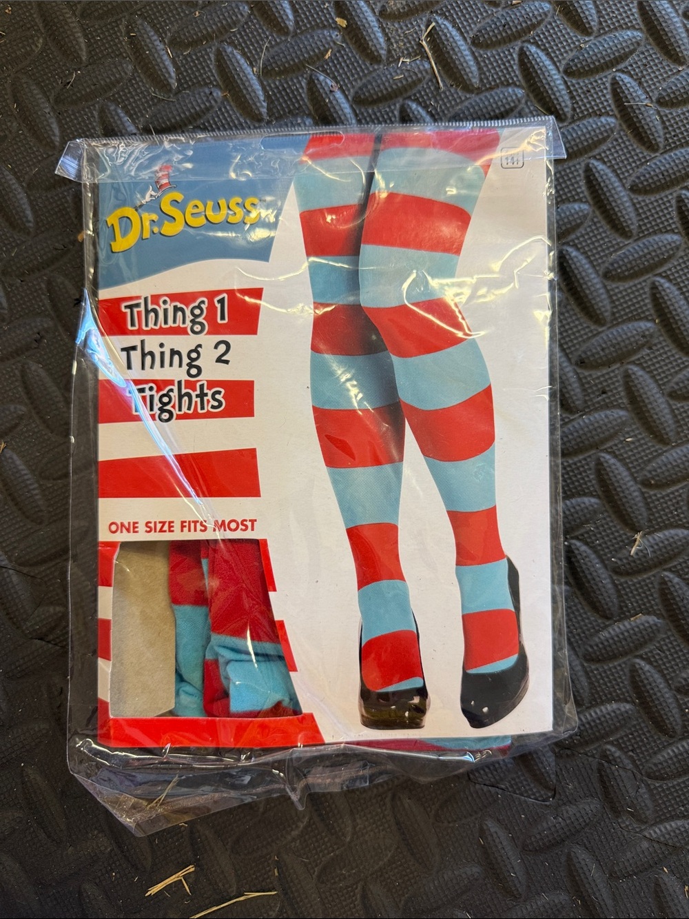 Dr. Seuss Thing 1 Thing 2 Red & Light Blue Striped Tights
